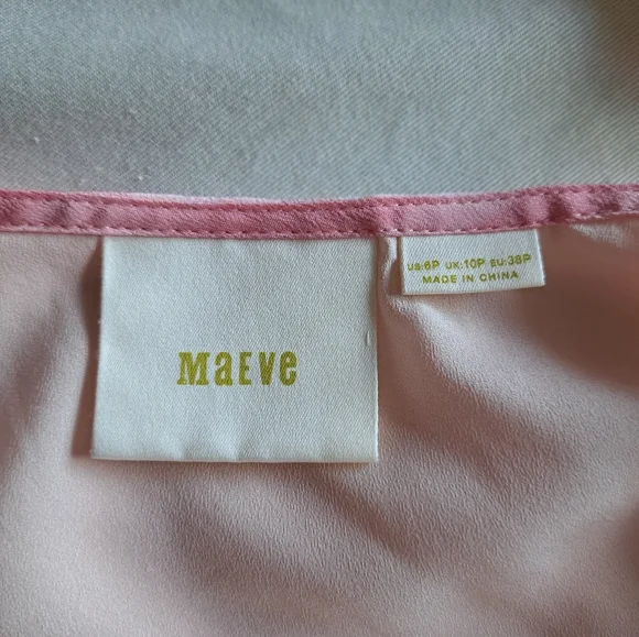 Maeve Anthropology Women's Dress Pink One Should Asymmetrical Silk Size 6P - Picture 7 of 14